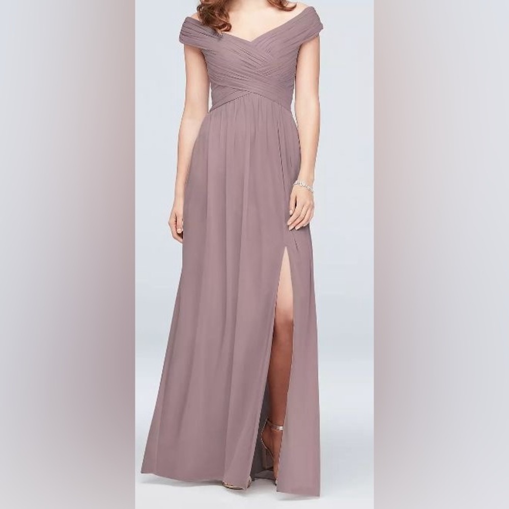 David’s Bridal off shoulder quartz dress size 22